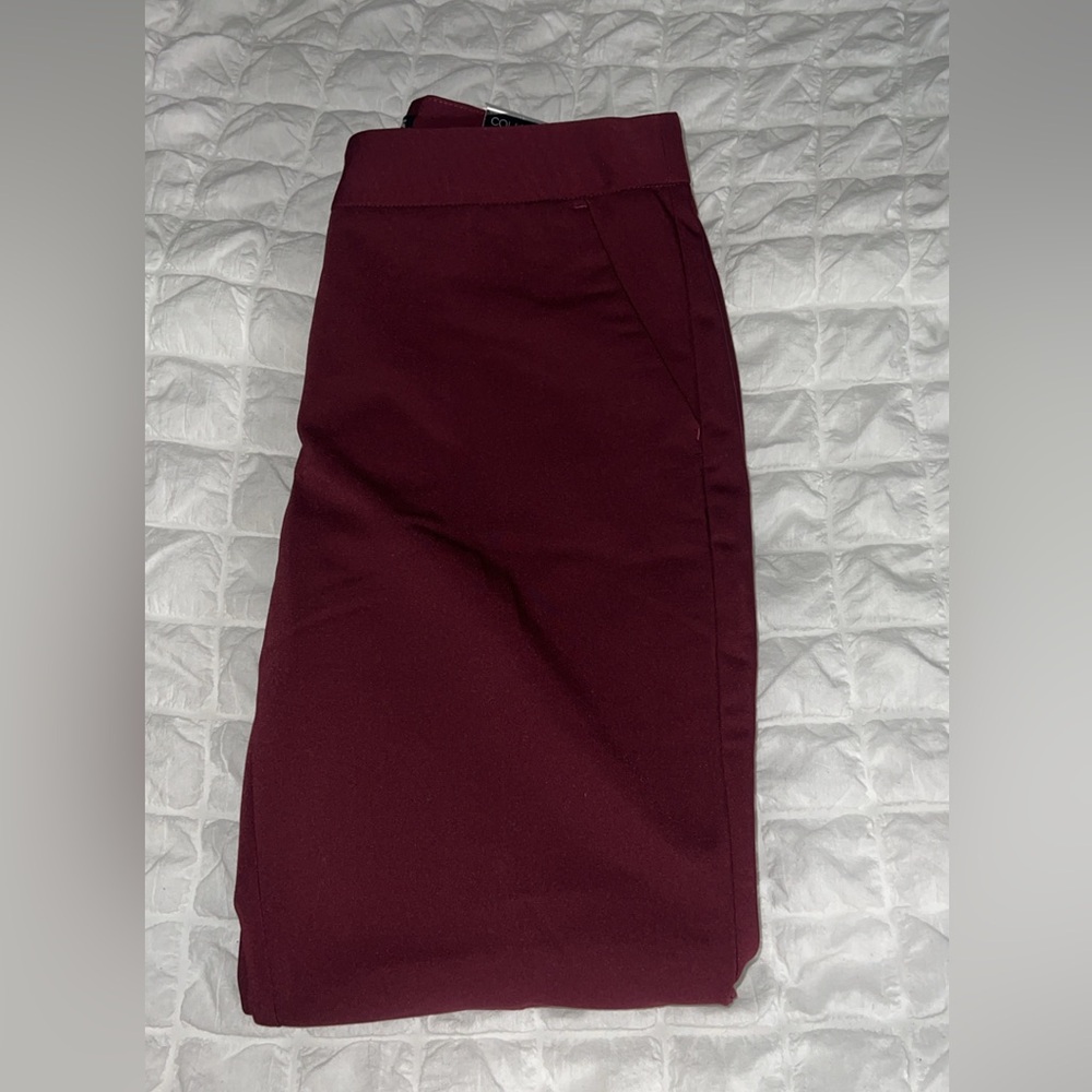 Women burgundy columnist dress pants